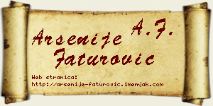 Arsenije Faturović vizit kartica